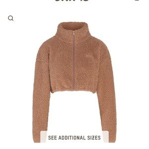 Skims crop teddy jacket